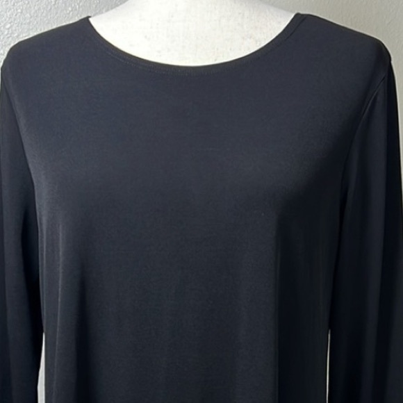 CLARA SUN WOO Tunic Top Womens S Asymmetric Black Long Sleeve Stretchy Soft USA - Picture 10 of 17